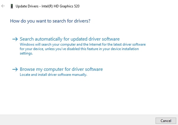 Search for Updated Drivers