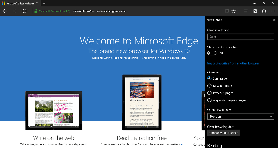 Microsoft Edge Dark Mode
